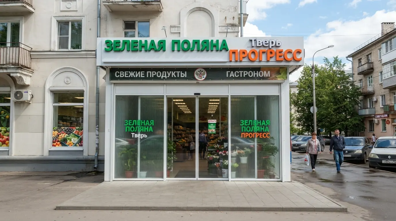 Алюминиевая входная группа бизнес-центра класса B+, тёплый контур, автоматические приводы
