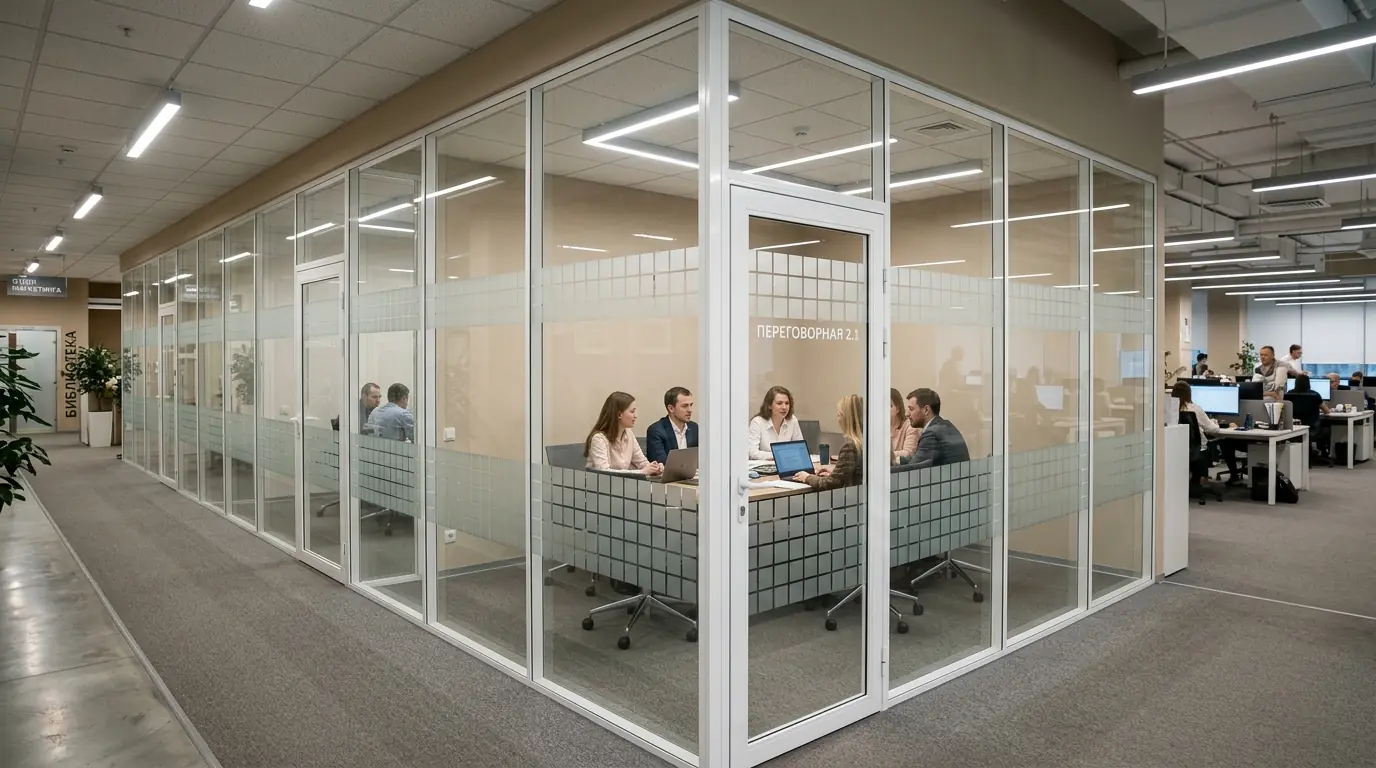 Офисные двери — вид крупным планом
